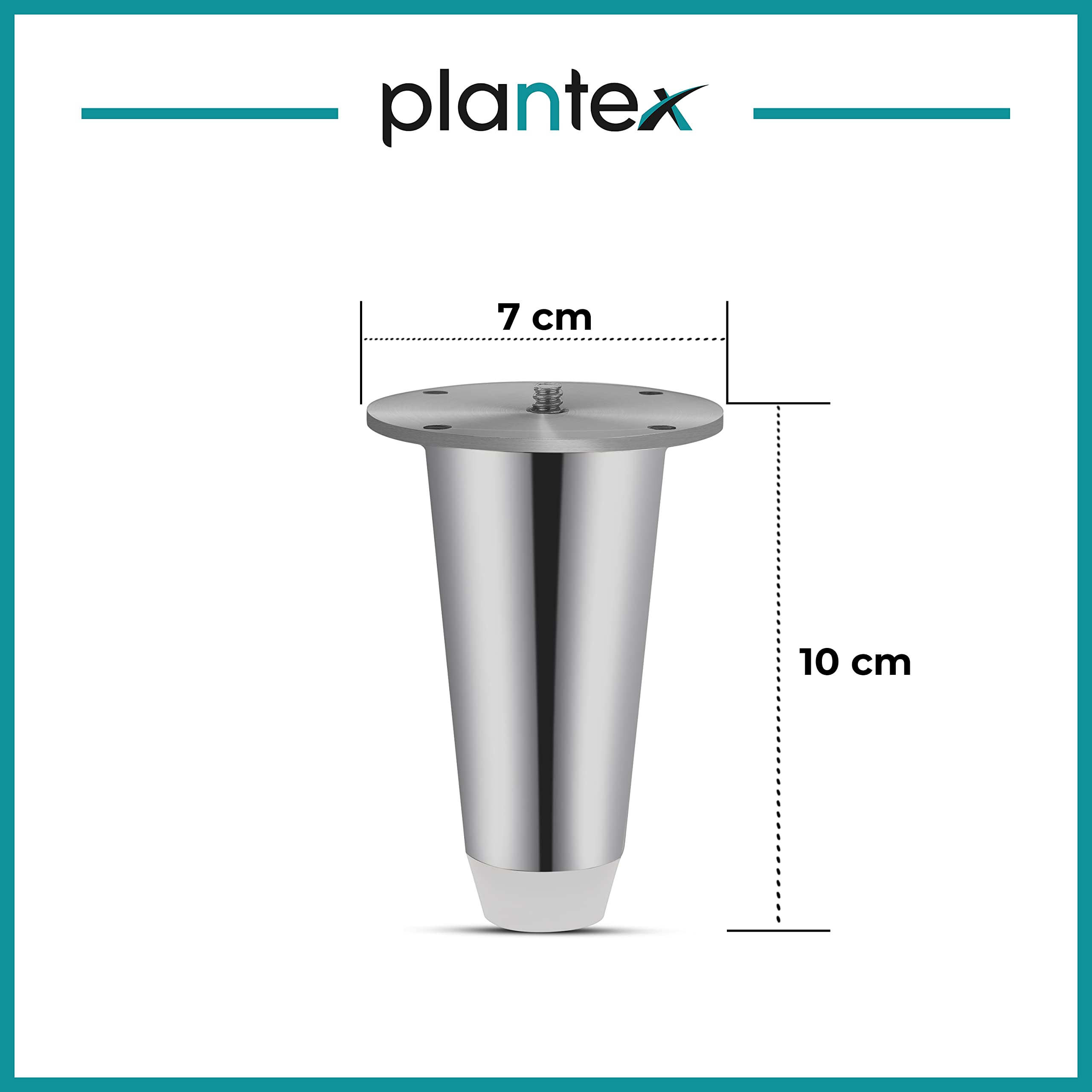 Plantex Heavy Duty Stainless Steel 4 inch Sofa Leg/Bed Furniture Leg Pair for Home Furnitures (DTS-53, Chrome) – 2 Pcs
