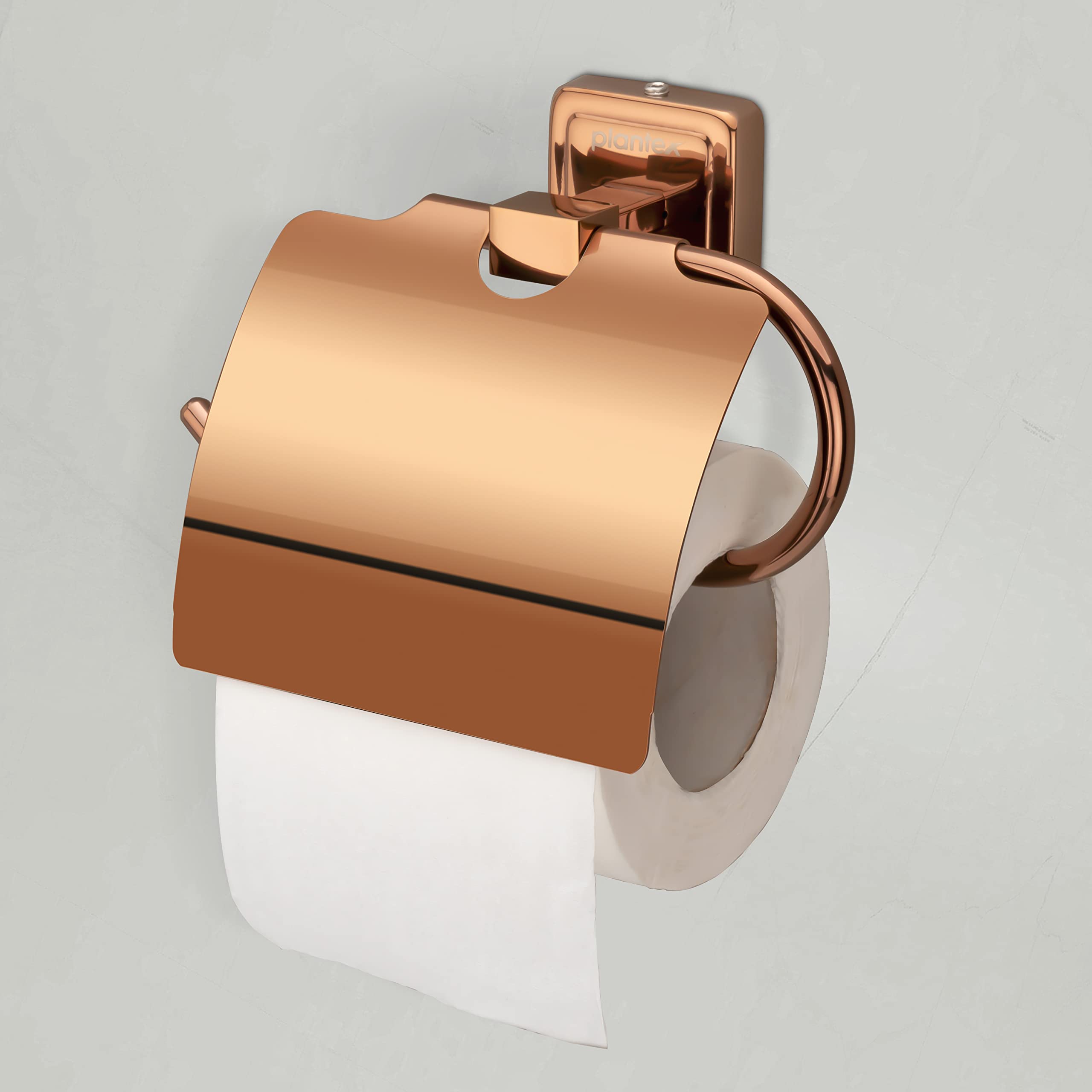 Plantex 304 Grade Stainless Steel Decan Toilet Paper Roll Holder/Tissue Paper Holder for Bathroom/Bathroom Accessories - Pack of 2 (648 - PVD Rose Gold)