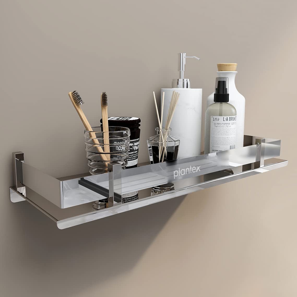 Plantex Stainless Steel Bathroom Shelf/Kitchen Shelf/Bathroom Shelf and Rack/Bathroom Accessories (15 X 5 Inches)