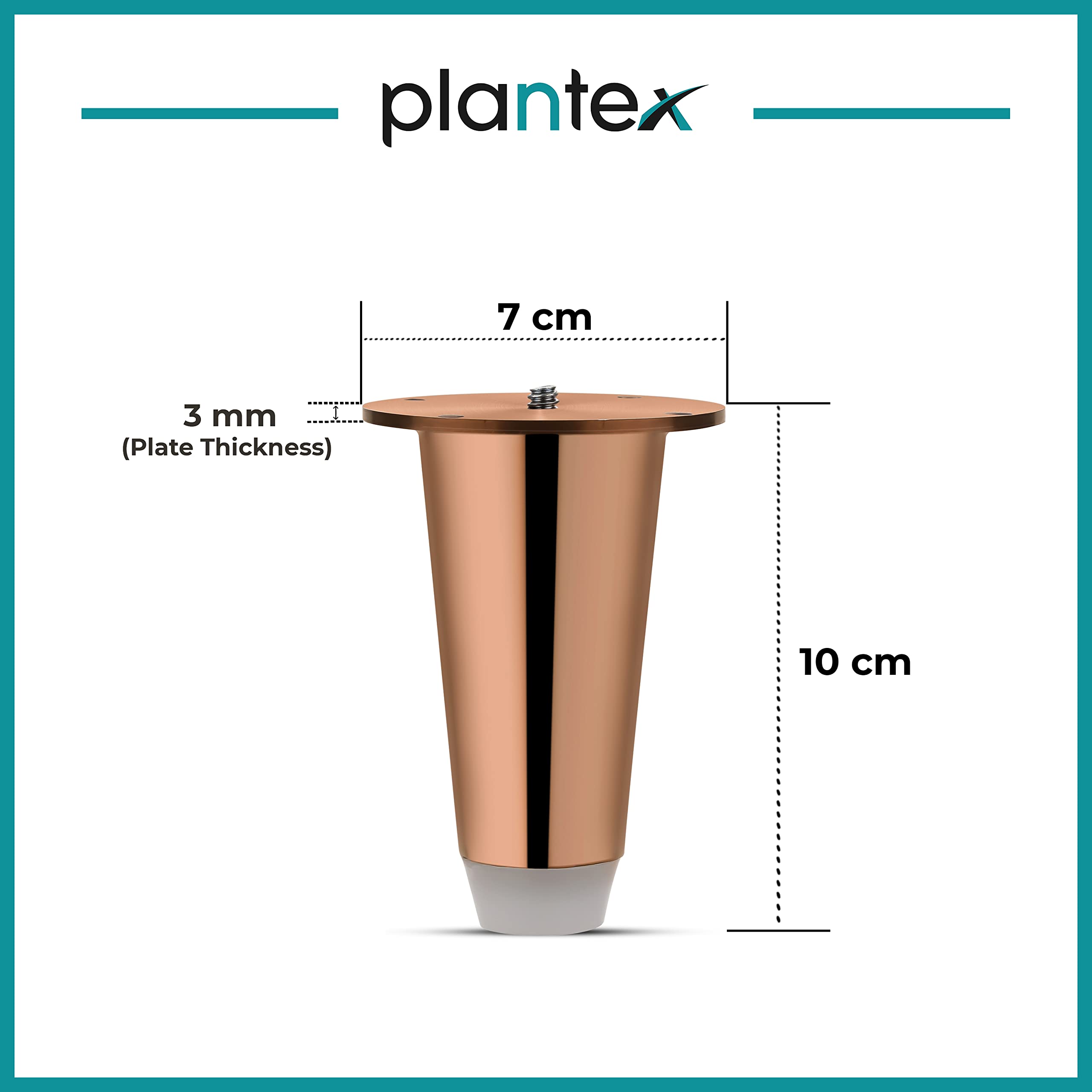 Plantex Heavy Duty Stainless Steel 4 inch Sofa Leg/Bed Furniture Leg Pair for Home Furnitures (DTS-53, Rose Gold) – 8 pcs