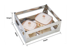 Planet High Grade Stainless Steel Perforated Sheet Modular Kitchen Basket/Kitchen Storage Basket (Set of 5, Size : 21 X 20)