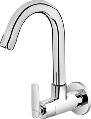 Plantex Pure Brass BAL-510 Single Lever Sink Cock with (High Arch 360 Degree) Swivel Spout for Kitchen Faucet/Sink Tap with Brass Wall Flange & Teflon Tape (Mirror-Chrome Finish)