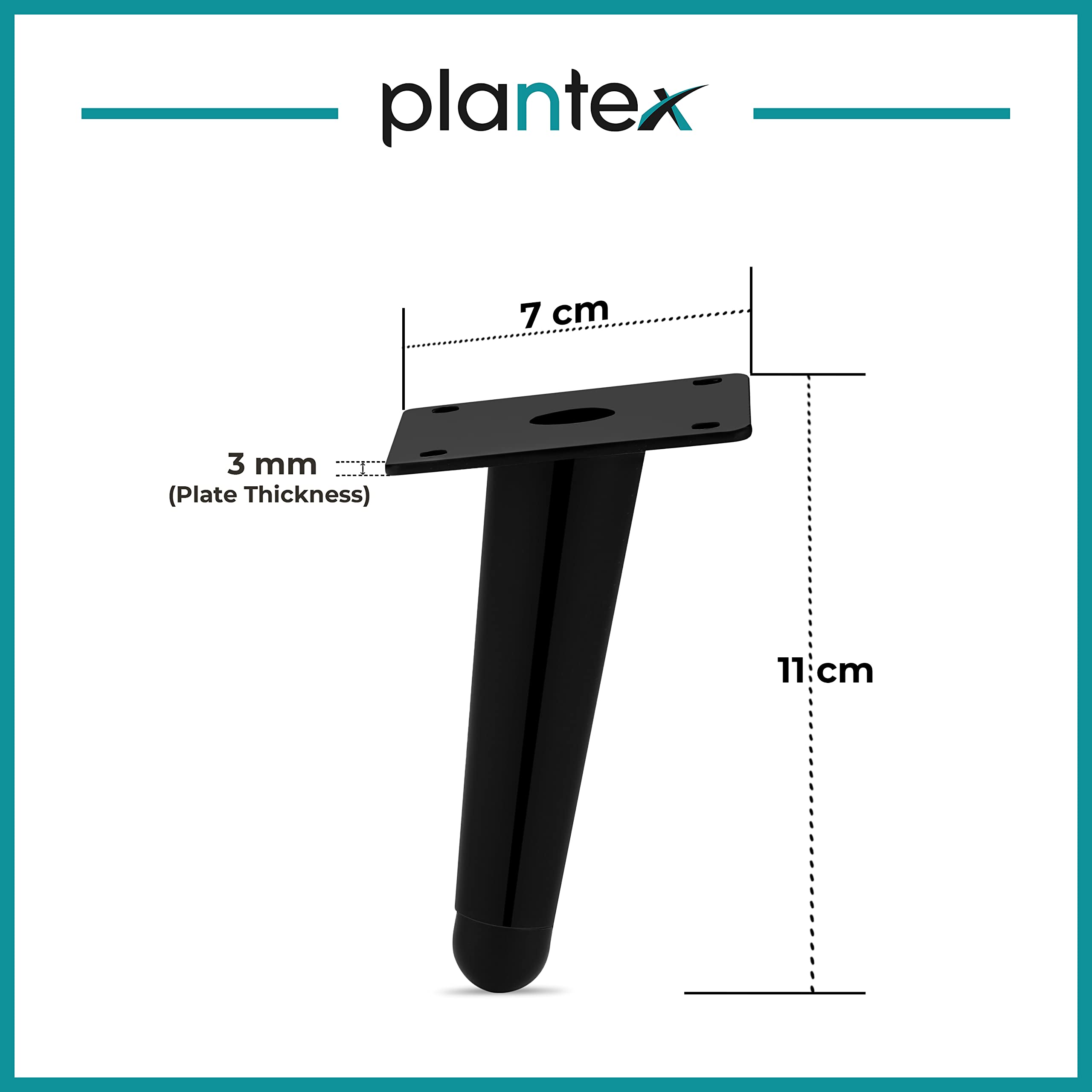 Plantex 304 Grade Stainless Steel 4 inch Sofa Leg/Bed Furniture Leg Pair for Home Furnitures (DTS-54-Black) – 4 Pcs