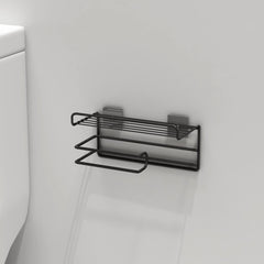 Plantex Magic Sticker Series Self-Adhesive GI Steel Towel Holder Hanger for Bathroom/Washbasin/Bathroom Accessories(Black)