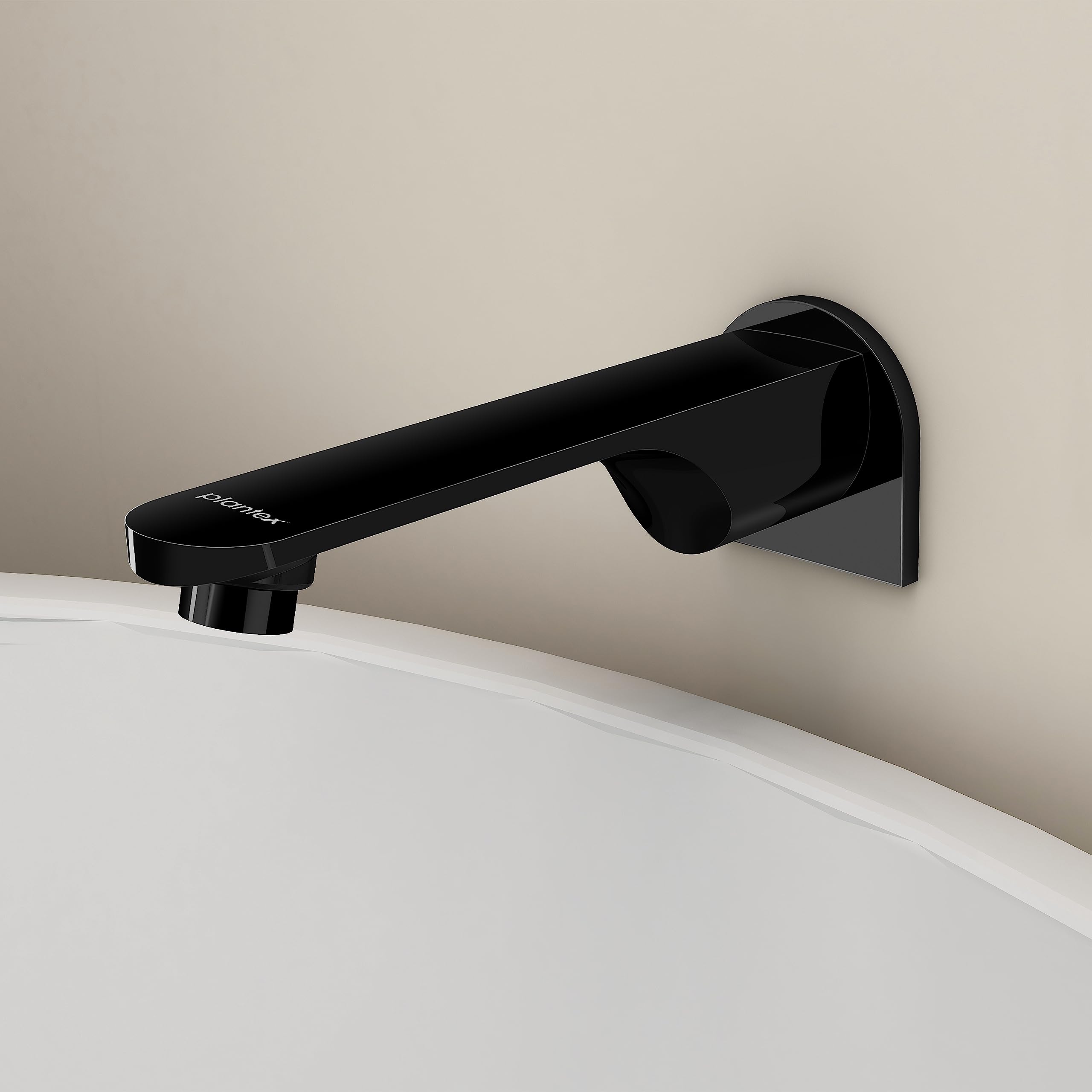 Plantex Pure Brass Bath Tub Spout for Bathroom/Bath Tub Spout with Wall Flange – (APS-221-Black)