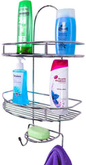 Plantex 5in1 Stainless Steel Multipurpose Shower Caddy/Bathroom/Kitchen Shelf/Rack/Soap Dish/Holder/Caddy Organizer - Bathroom Accessories for Home - Large (Chrome)