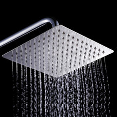 Plantex 304 Grade Stainless Steel Square Overhead Shower/Rain Shower Head For Bathroom - 8x8 Inches (Chrome Finish)