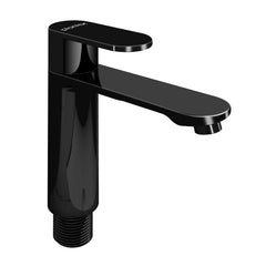 Plantex Pure Brass ORN-203 Single Lever Pillar Cock/Table Top Wash Basin Tap/Water Faucet for Kitchen Sink with Teflon Tape - (Black Glossy Finish)