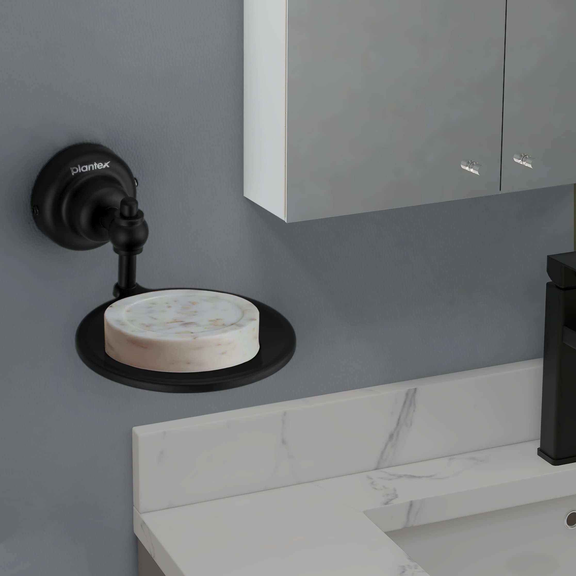 Plantex Skyllo Black Bathroom soap case/Holder/Stand (304 Stainless Steel)