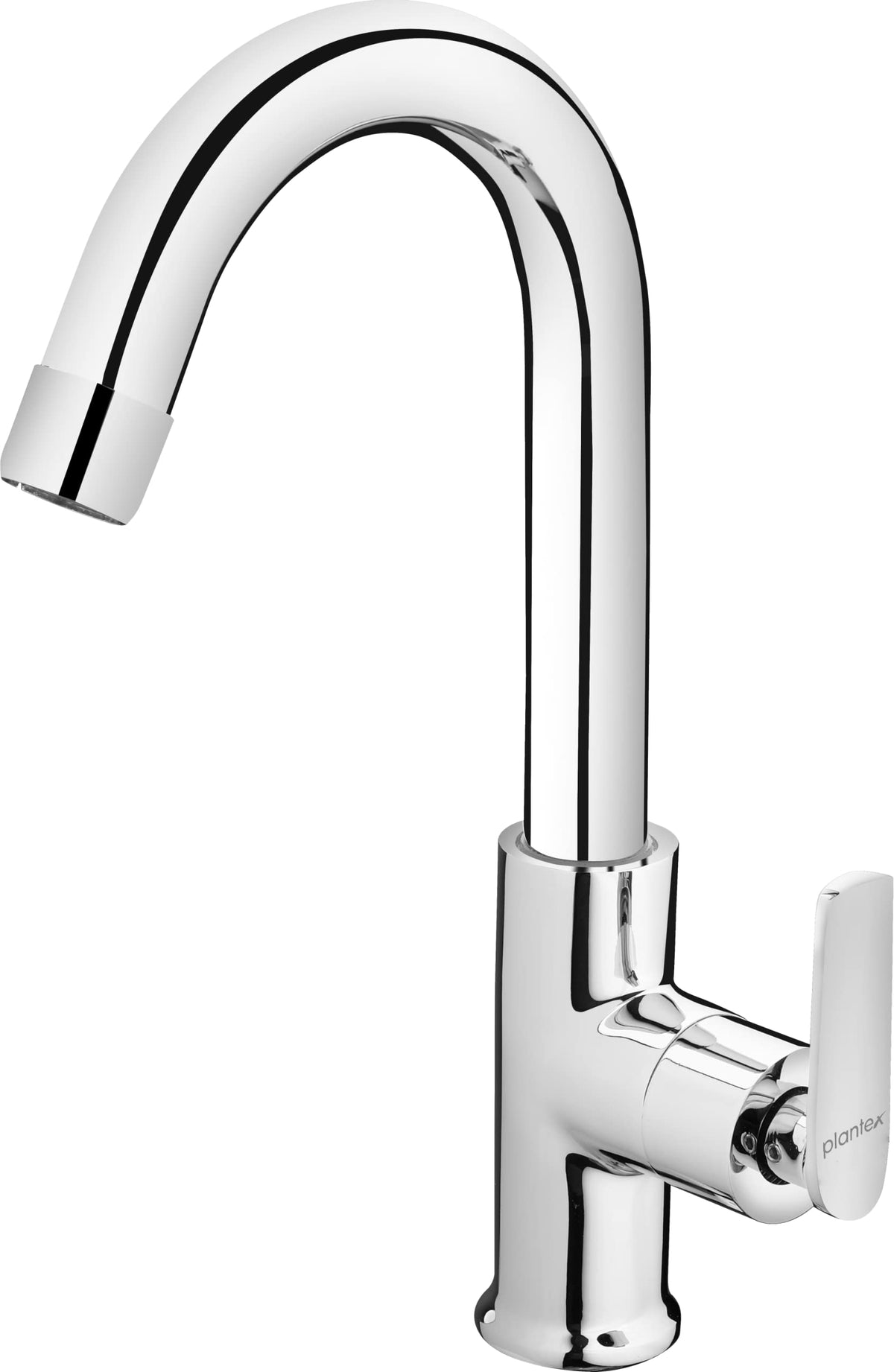 Plantex Pure Brass BAL-512 Single Lever Sink Cock with (High Arch 360 Degree) Swivel Spout for Kitchen Faucet/Sink Tap with Teflon Tape - Table Mounted (Mirror-Chrome Finish)