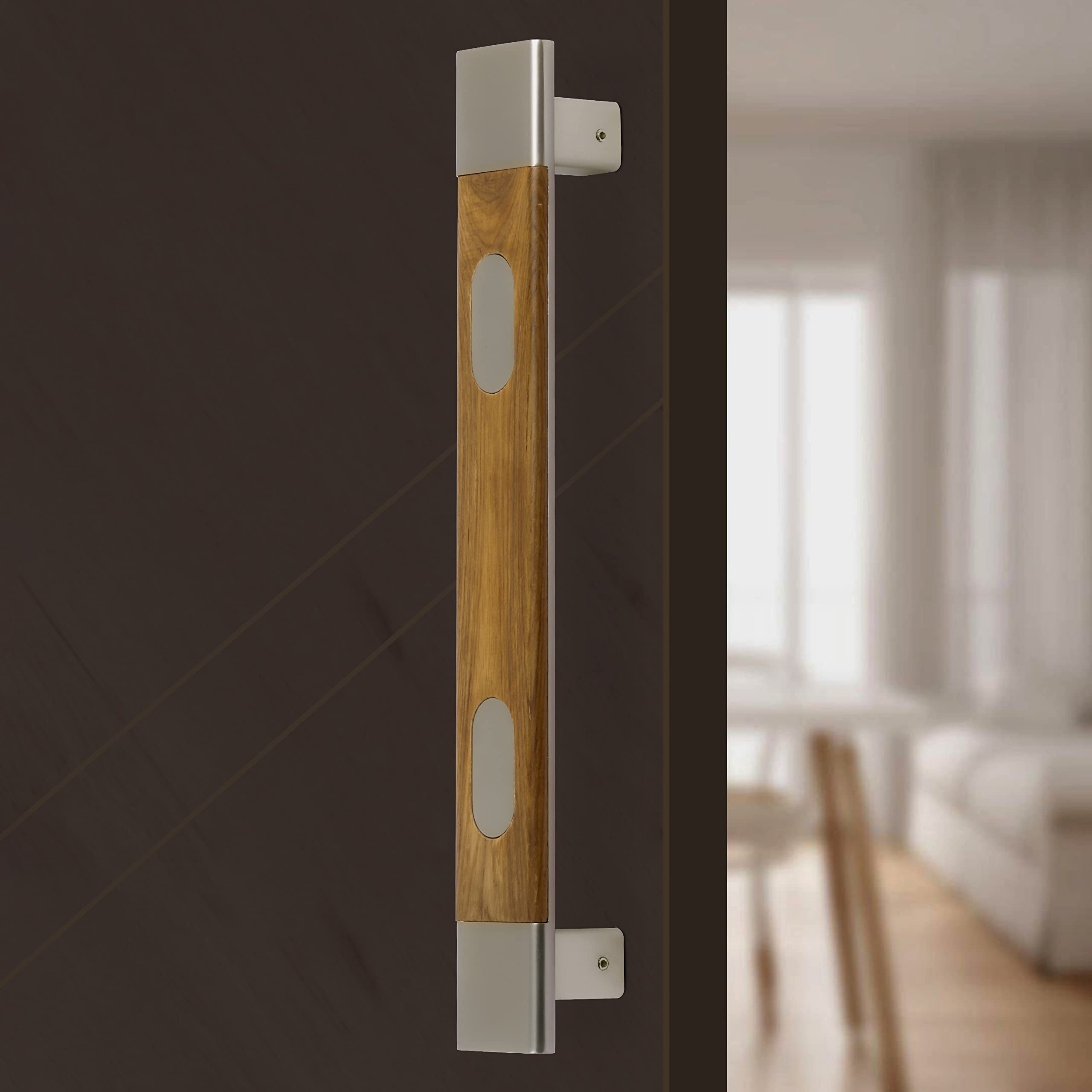 Plantex Door Handle/Door & Home Decor/14 Inch Main Door Handle/Door Pull Push Handle – Pack of 1 (300, Satin and Wood Finish)