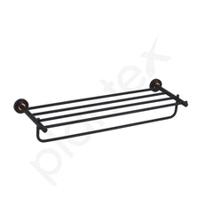 Plantex Solid Brass & SS-304 Grade Towel Rack for Bathroom/Towel Stand/Hanger/Bathroom Accessories - (Black)