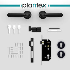 Plantex Heavy Duty Door Lock - Main Door Lock Set with 3 Keys/Mortise Door Lock for Home/Office/Hotel (7106 - Black)