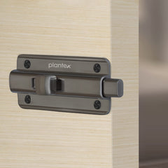 Plantex Premium Heavy Duty Door Stopper/Door Lock Latch for Home and Office Doors - Pack of 8 (Satin Black-Matt)