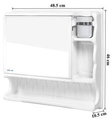 Planet Fiber Forever Multipurpose Bathroom Cabinet with Mirror (White).