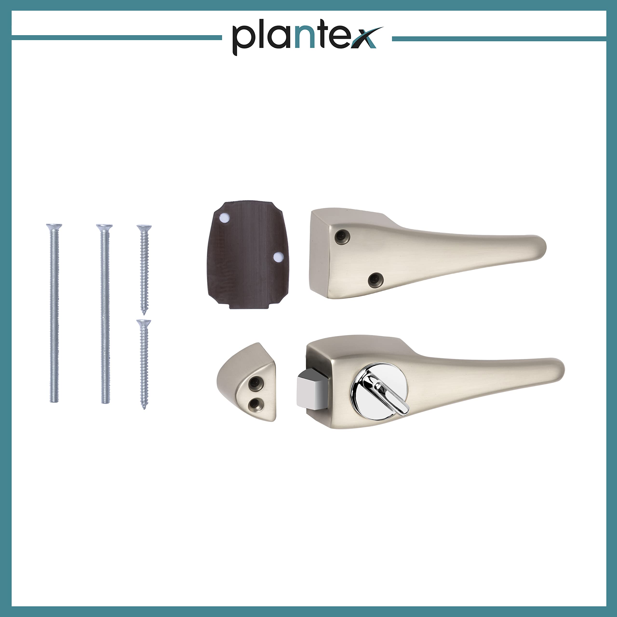 Plantex Door Lock/2in1 Baby Latch with Door Handle for Bathroom/Bedroom Door(Satin) - Pack of 1