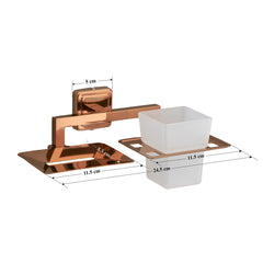 Plantex 304 Grade Stainless Steel 2 in1 Bathroom Organizer - Soap Stand with Toothpaste and Brush Holder Pack of 3, Decan (Rose Gold)