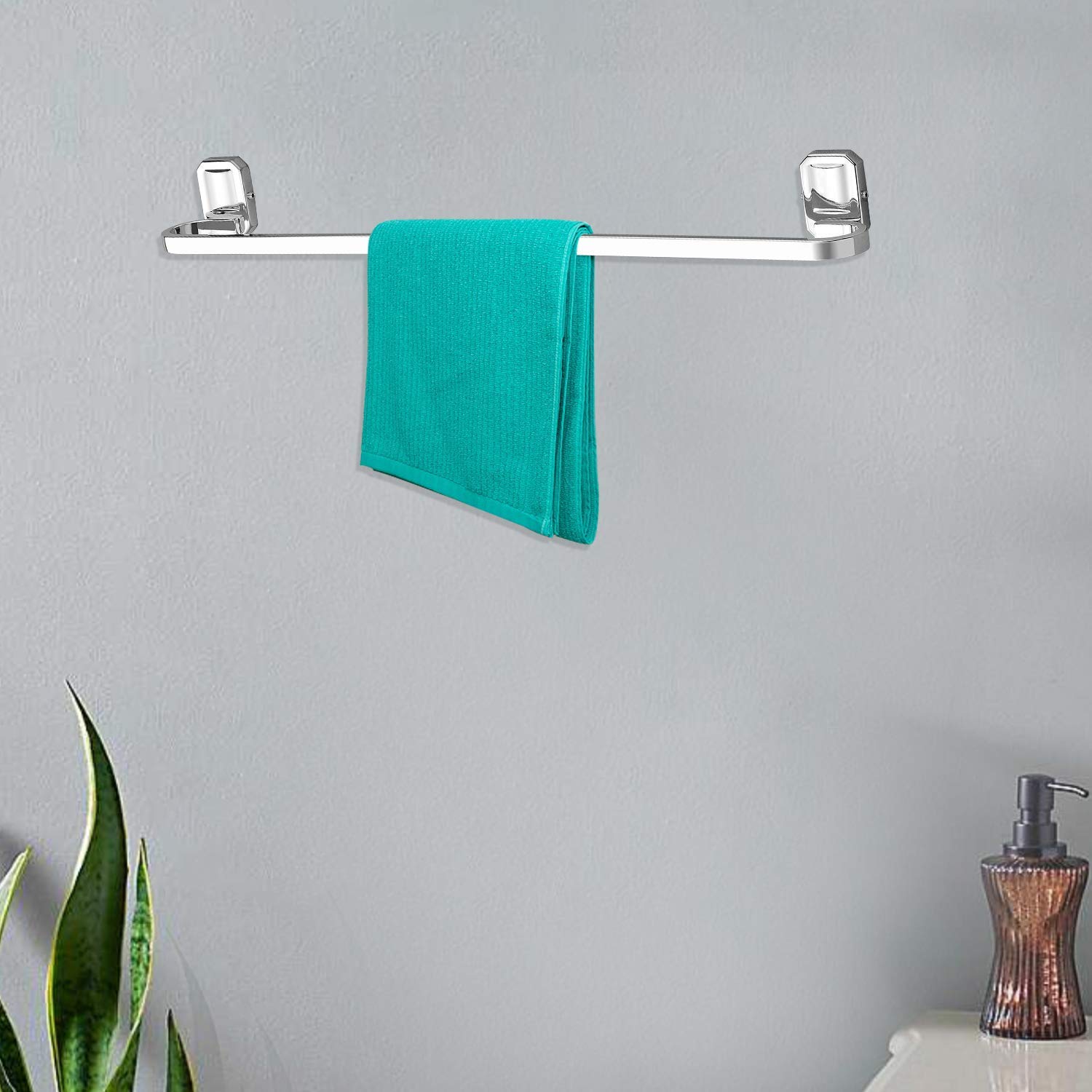 Plantex Stainless Steel 304 Grade Cute Towel Hanger for Bathroom/Towel Rod/Bar/Bathroom Accessories(24inch-Chrome) - Pack of 4