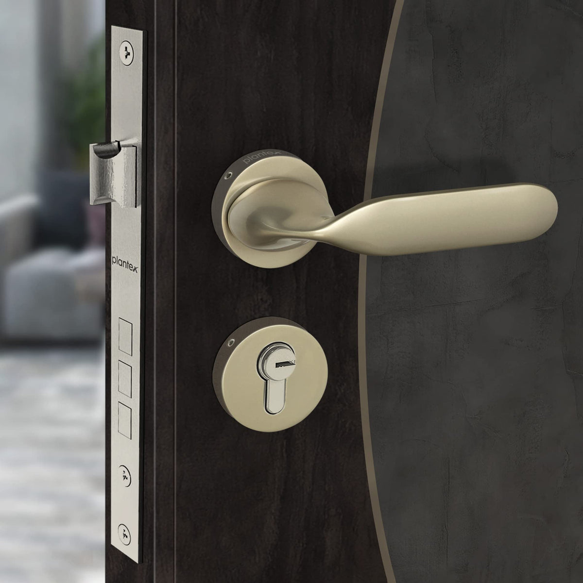 Plantex Heavy Duty Door Lock - Main Door Lock Set with 3 Keys/Mortise Door Lock for Home/Office/Hotel (7106 - Satin White)