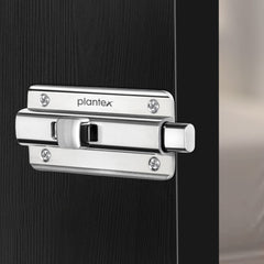 Plantex Premium Heavy Duty Door Stopper/Door Lock Latch for Home and Office Doors - Pack of 3 (Chrome)