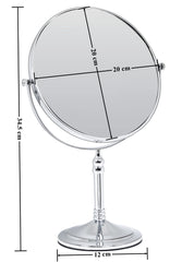 Plantex Brass Magnifying Mirror/Dual-Side 360° Swivel Mirror/Counter-Top Bathroom Mirror/Zoom/Makeup/Vanity Mirror - Chrome