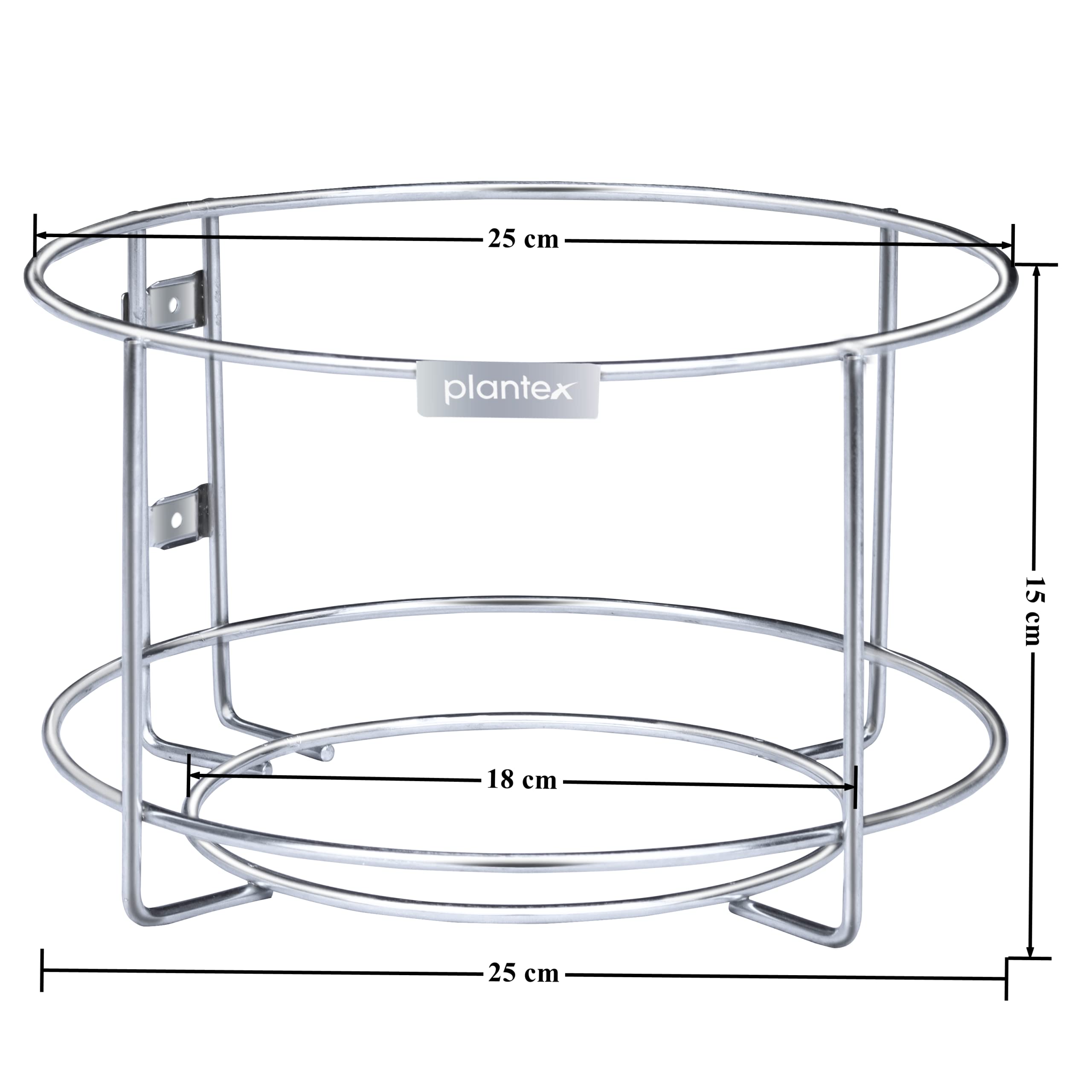 Plantex High Grade Stainless Steel Bin Holder/Dust Bin Holder/Modular Kitchen Fixture (Dia 10 Inches), Silver.