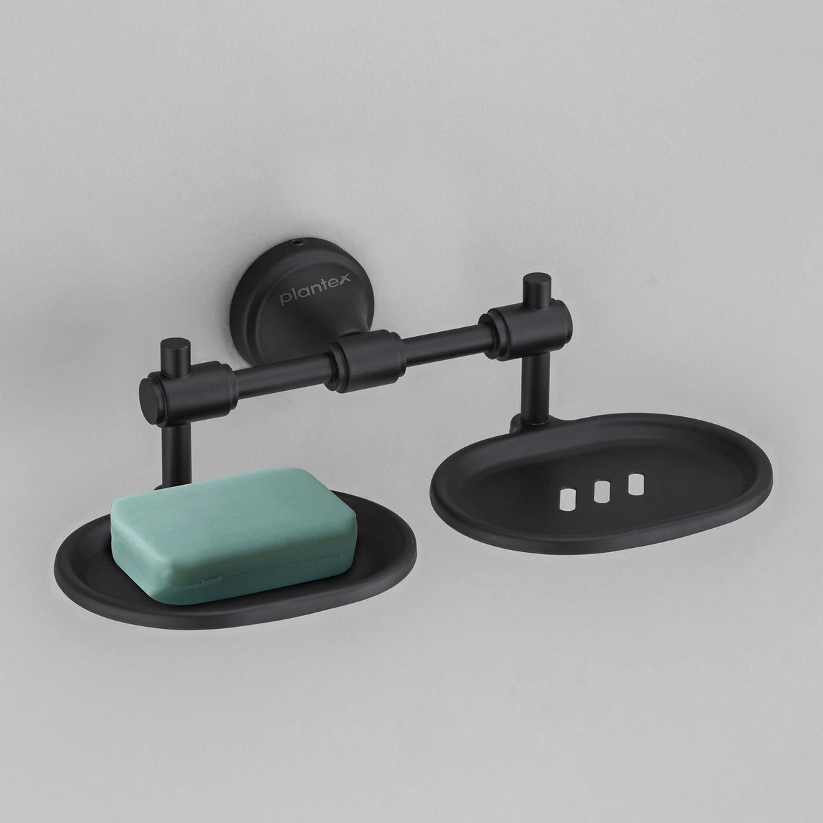 Plantex Niko Stainless Steel 304 Grade Double Soap Holder for Bathroom/Soap Dish/Bathroom Soap Stand/Bathroom Accessories (Black)