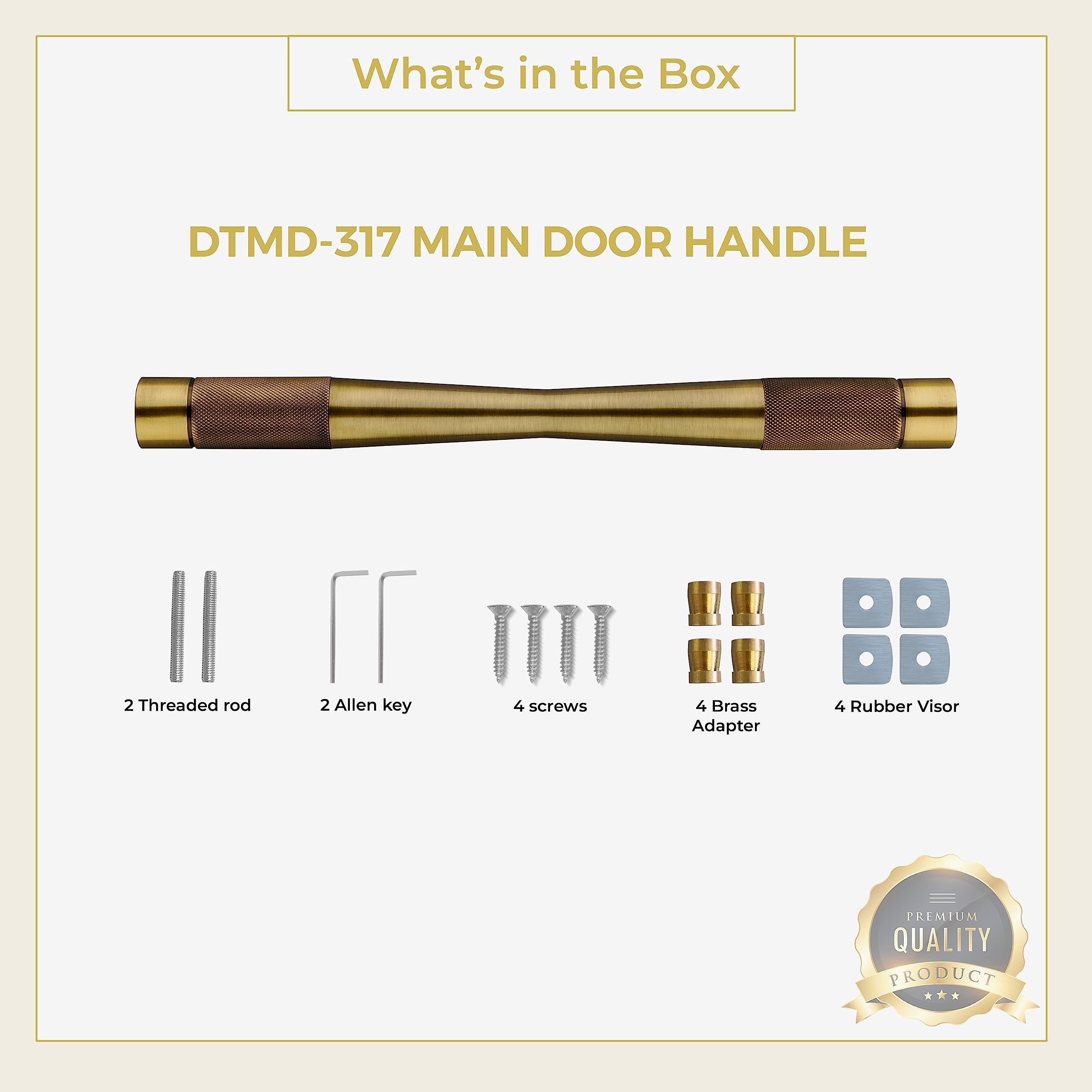 Plantex Heavy Duty Door Handle/Door & Home Decor/14 Inch Main Door Handle/Pull-Push Door Handle - (Brass Antique)