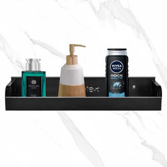 Plantex GI Metal Bathroom Shelf/Rack Accessories - (14 X 5 Inches, Black)