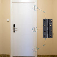 Plantex Heavy Duty Stainless Steel Door Butt Hinges 5 inch x 12 Gauge/2.5 mm Thickness Home/Office/Hotel for Main Door/Bedroom/Kitchen/Bathroom - Pack of 4 (Black)