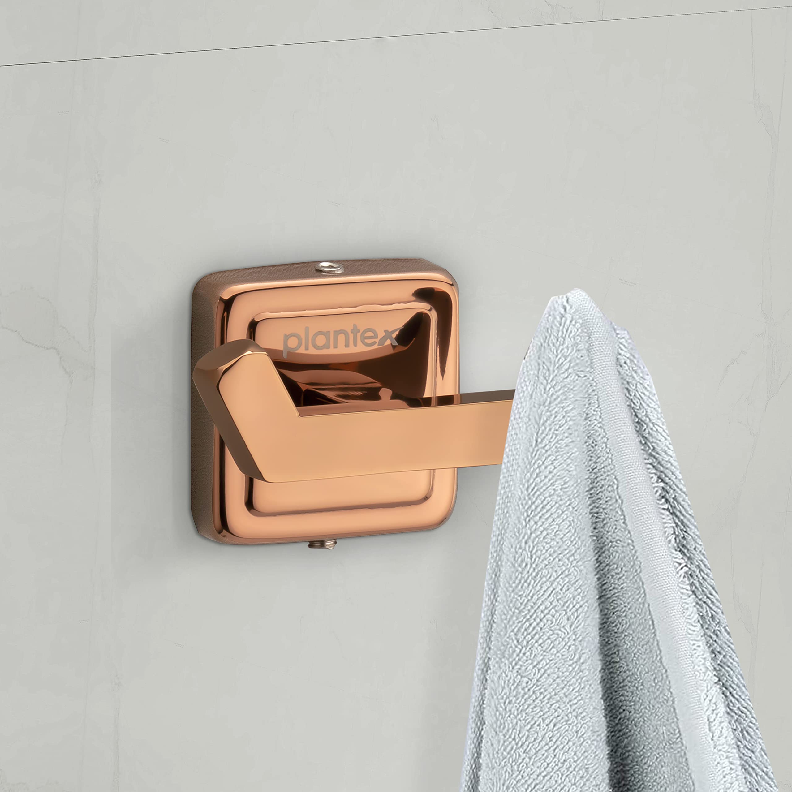 Plantex 304 Grade Stainless Steel Decan Robe Hook/Cloth-Towel Hanger/Door Hanger-Hook/Bathroom Accessories - Pack of 3 (651 - PVD Rose Gold)