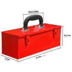 Plantex Metal Tool Box for Tool/Tool Kit Box for Home and Garage/Tool Box Without Tools (Red)