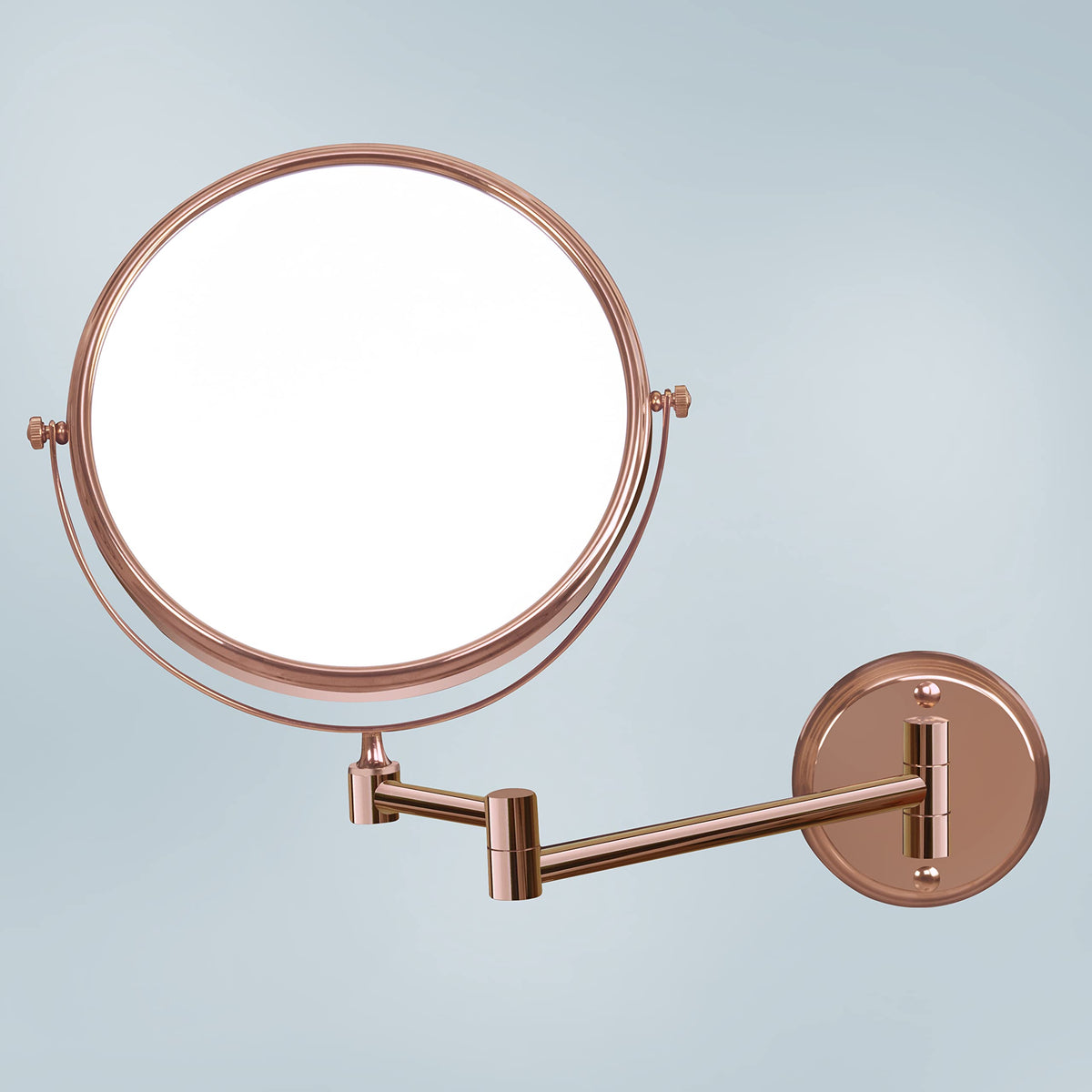 Plantex Stainless Steel Body Two-Sided 360° Swivel Mirror/Makeup Mirror/Vanity Mirror Wall Mounted with 10X Magnification,Rose-Gold Finish (8 inches-10x)