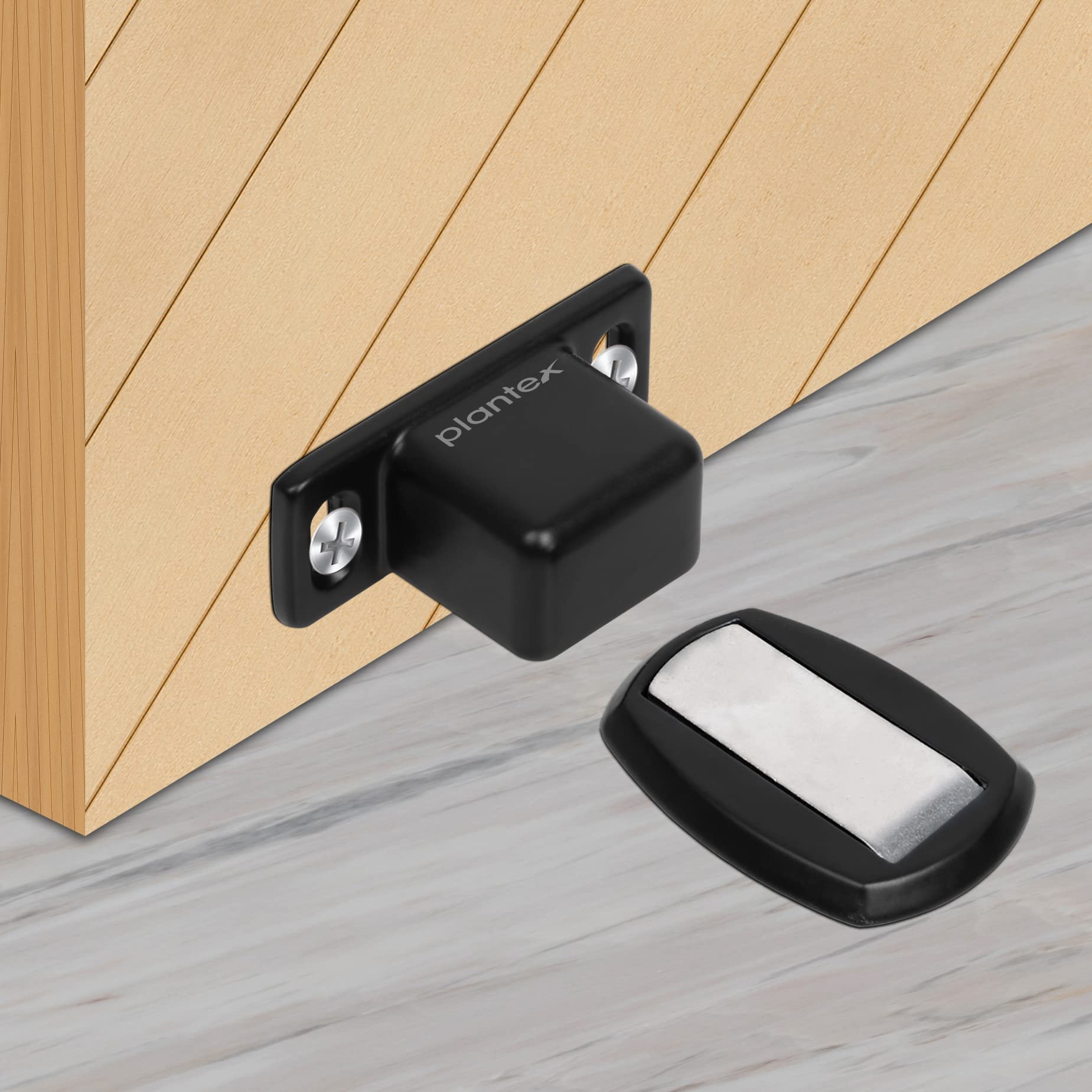 Plantex Heavy Duty Floor Mounted Magnatic Door Stoppper for Home/Door Holder/Door Stopper for Home/Hotel/Office (184 – Black)