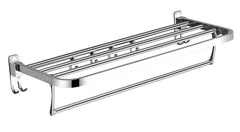 Plantex Eco Stainless Steel Folding Towel Rack/Towel Stand/Hanger/Bathroom Accessories/Chrome Finish - (24 Inches- Chrome)
