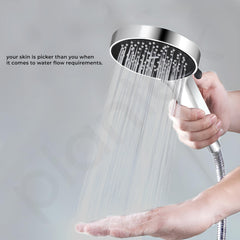 Plantex ABS Round Hand Shower For Bathroom/Hand Shower with Hose Pipe for Home/Hotel - (644-Chrome)