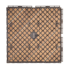 Plantex Tiles for Floor-Interlocking Wooden Tiles/Garden Tile/Quick Flooring Solution for Indoor/Outdoor Deck Tile-Pack of 1 (Keruing Wood,APS-1225)
