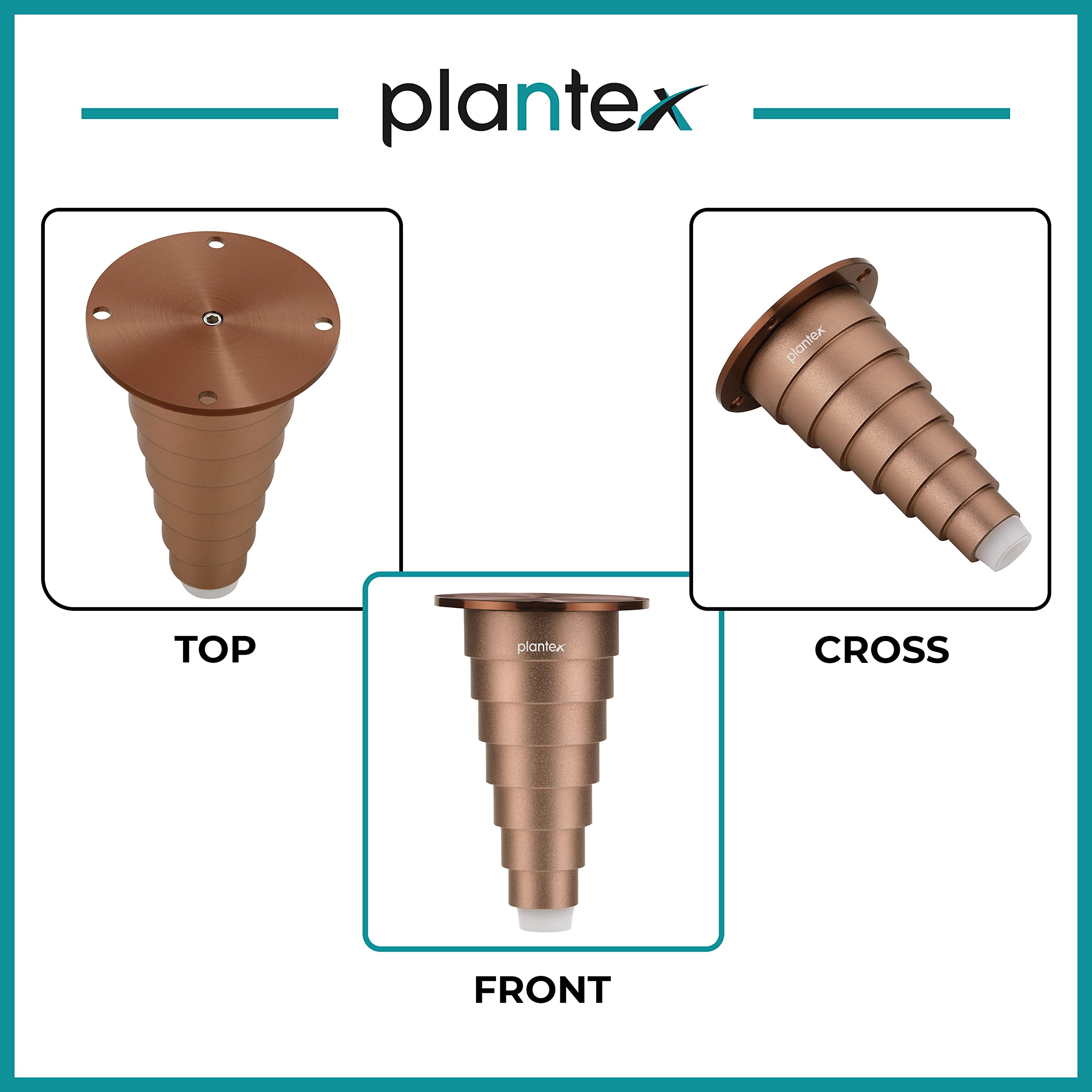 Plantex Aluminum 4 inch Sofa Leg/Bed Furniture Leg Pair for Home Furnitures (DTS-66-PVD Rose Gold) – 8 Pcs