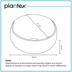 Plantex Platinium Ceramic Tabletop Round Wash Basin/Countertop Bathroom Sink (White Glossy, 11.5 x 11.5 x 6 Inch)