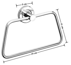 Plantex Stainless Steel Towel Ring for Bathroom/Wash Basin/Napkin-Towel Hanger/Bathroom Accessories (Chrome-Rectangle) - Pack of 2