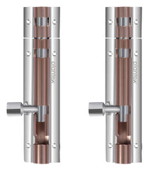 Plantex Heavy Duty 4-inch Joint-Less Tower Bolt for Wooden and PVC Doors for Home Main Door/Bathroom/Windows/Wardrobe - Pack of 2 (703, Rose Gold and Chrome)
