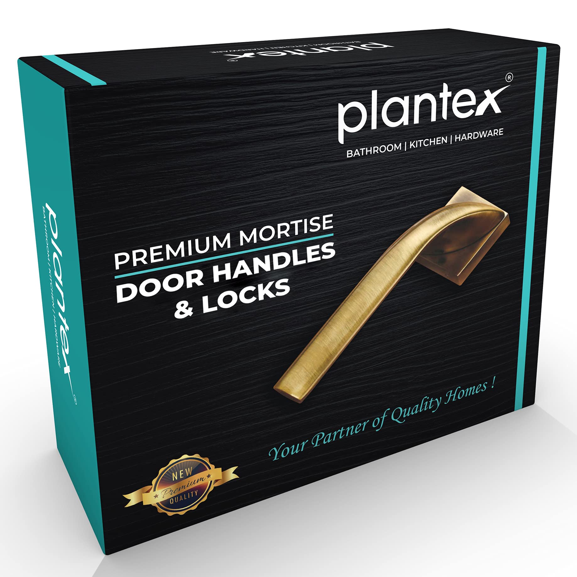 Plantex Premium Heavy-Duty Satin Black-Matt Noise-Free, Weatherproof and Keyless Mortise Door Lock Handle Set with Baby Latch and Push-Pull Handle