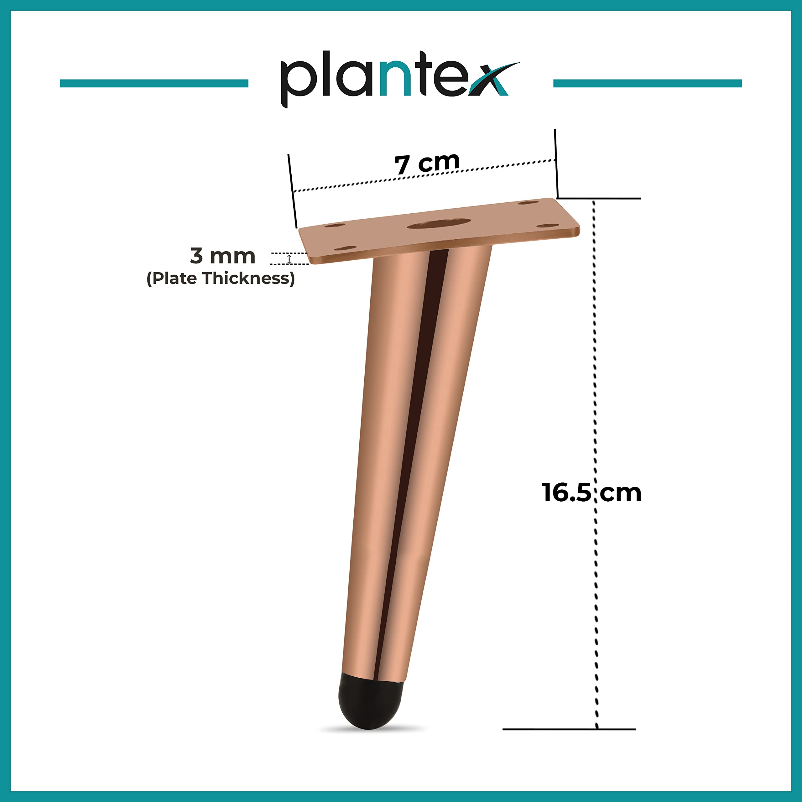 Plantex 304 Grade Stainless Steel 6 inch Sofa Leg/Bed Furniture Leg Pair for Home Furnitures (DTS-54-Rose Gold) – 4 Pcs