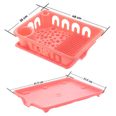 Primax ABS Plastic Dish Drainer Basket/Dish Drying Rack/Plate Stand/Bartan Basket (APS-730,Pink)