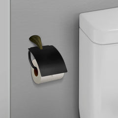 Plantex Smero Pure Brass Toilet Paper Holder/Tissue Paper Stand for Washroom/Bathroom - Contrive (Rich Antique)