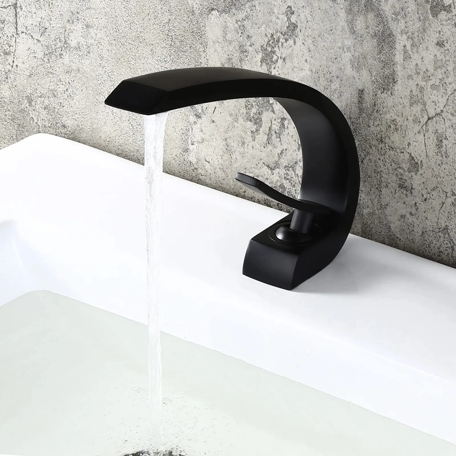Plantex Designer Pure Brass Single Lever Hot & Cold Water Basin Mixer/Table Mounted Tap for Wash Basin- Matte Black Finish