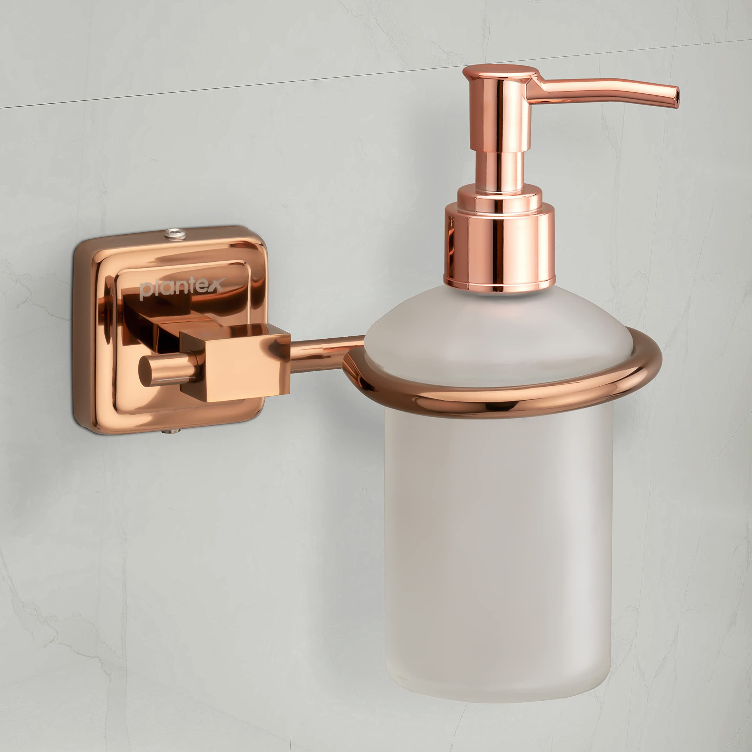 Plantex 304 Grade Stainless Steel Decan Liquid Soap Dispenser/Shampoo Dispenser/Hand Wash Dispenser/Bathroom Accessories - Pack of 4 (654 - PVD Rose Gold)