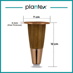 Plantex Stainless Steel and Wood 4 inch Sofa Leg/Bed Furniture Leg Pair for Home Furnitures (DTS-55-PVD Rose Gold) – 4 Pcs