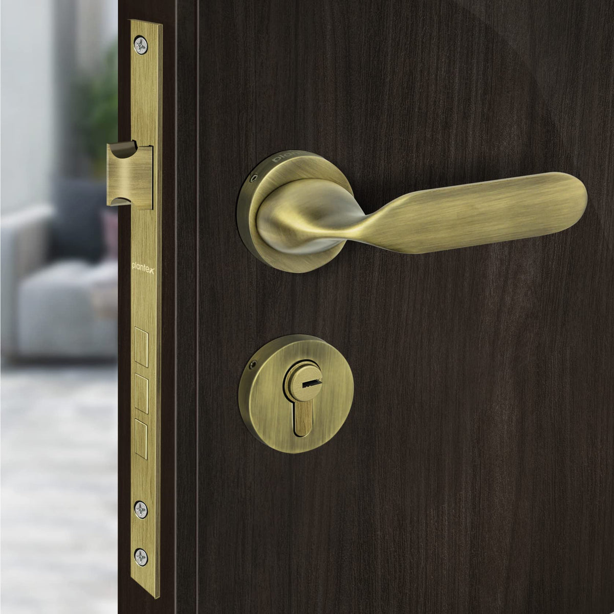Plantex Heavy Duty Door Lock - Main Door Lock Set with 3 Keys/Mortise Door Lock for Home/Office/Hotel (7106 - Brass Antique)