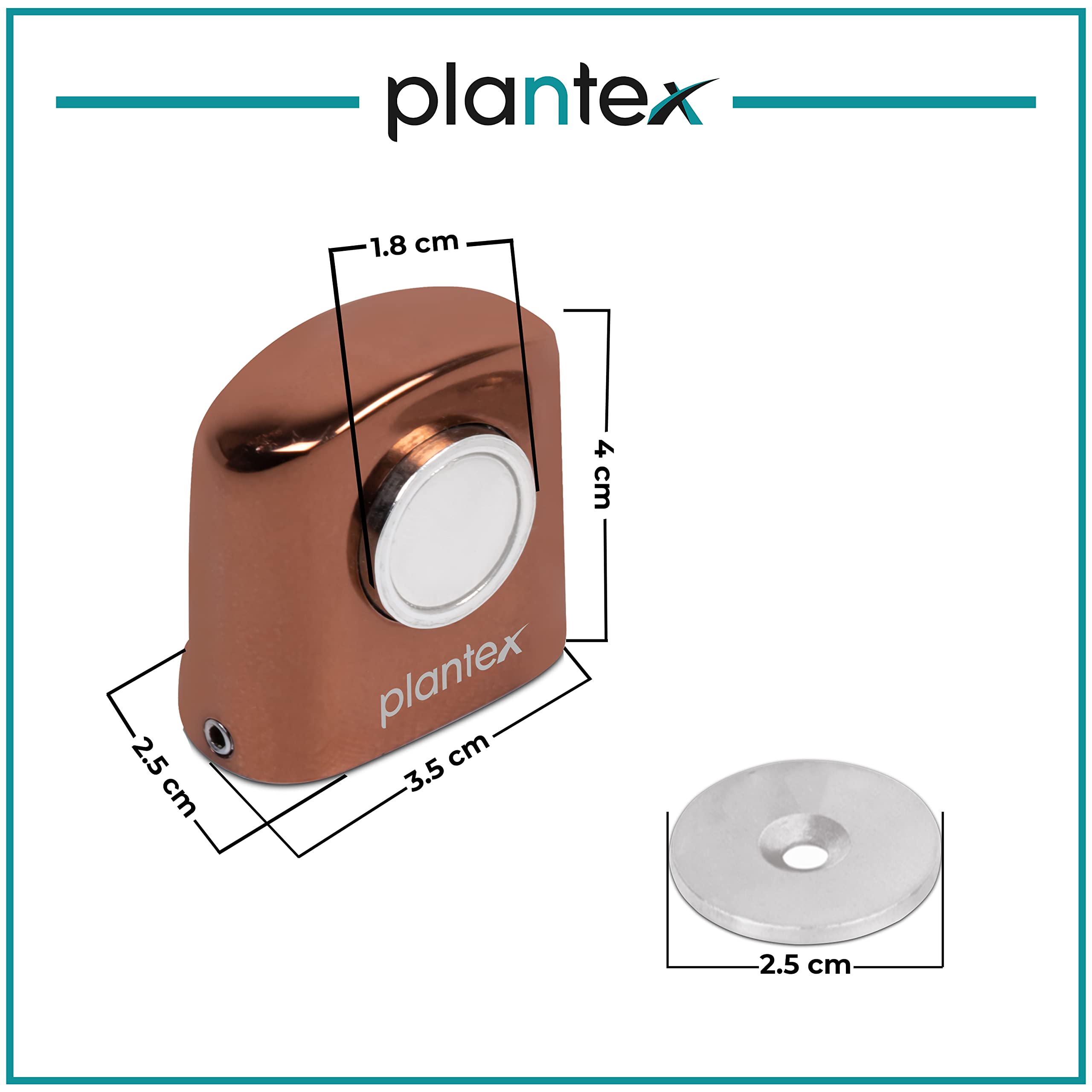 Plantex Heavy Duty Door Magnet Stopper/Door Catch Holder for Home/Office/Hotel, Floor Mounted Soft-Catcher to Hold Wooden/Glass/PVC Door - Pack of 20 (193 - Rose Gold)